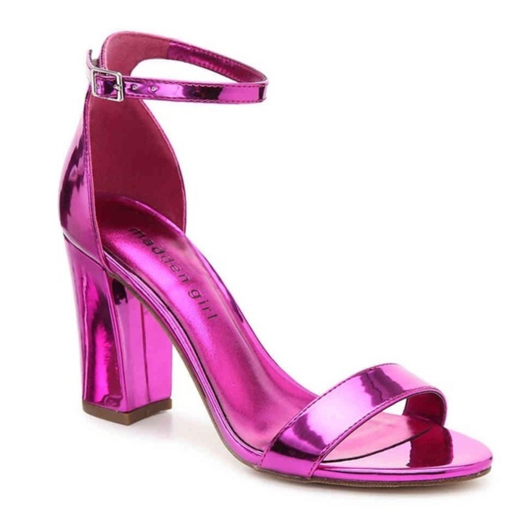 madden Girl Pink Metallic Heels - Beella